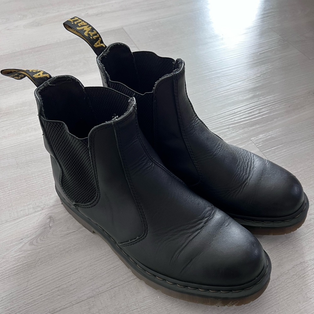 Dr. Martens Black Leather Ankle Chelsea Boots